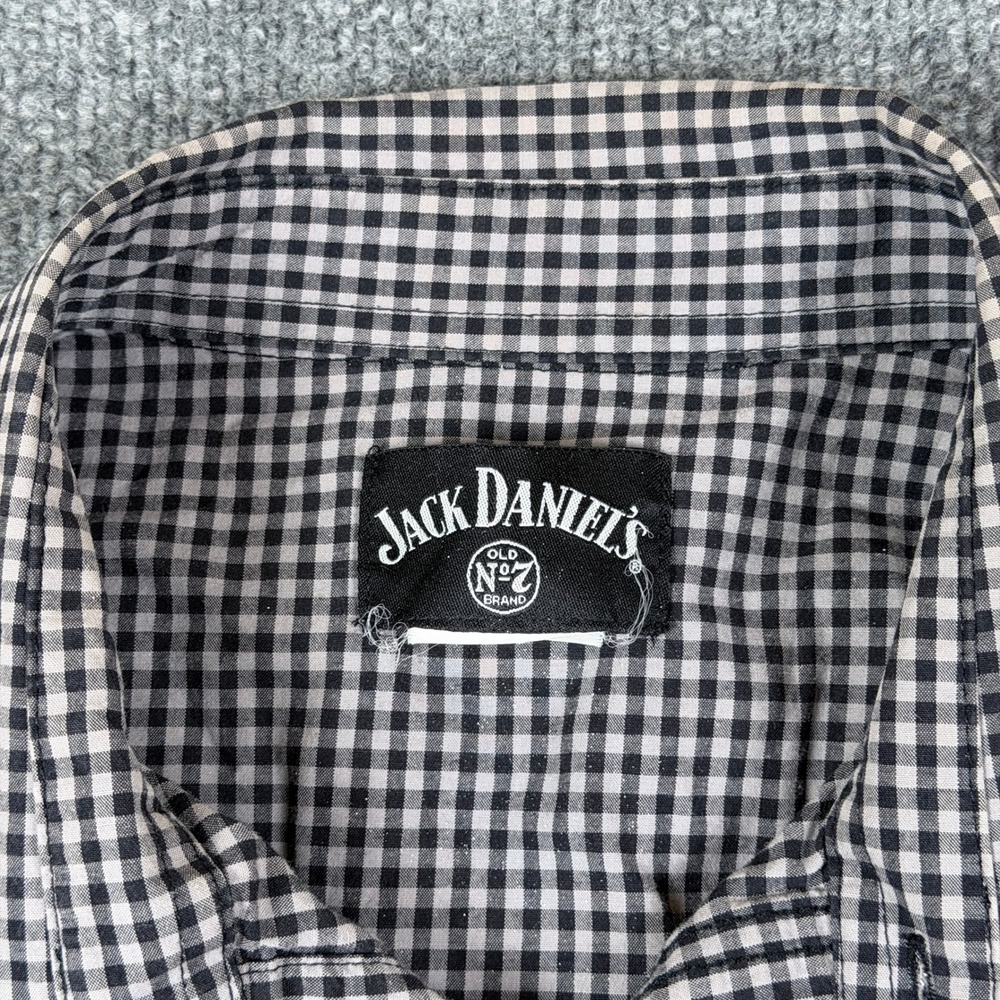 Wrangler Jack Daniels Whiskey Shirt Mens Xl Gray Long Sleeve Western Pearl Snap View 3